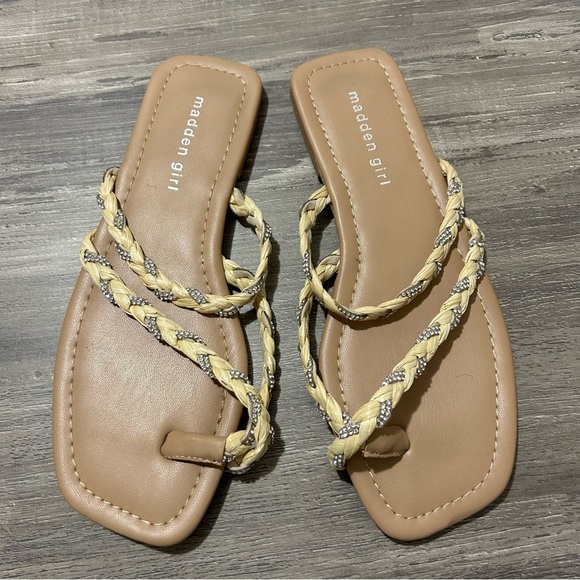 Madden Girl Rhinestone Rope Strappy Sandals - Picture 1 of 5